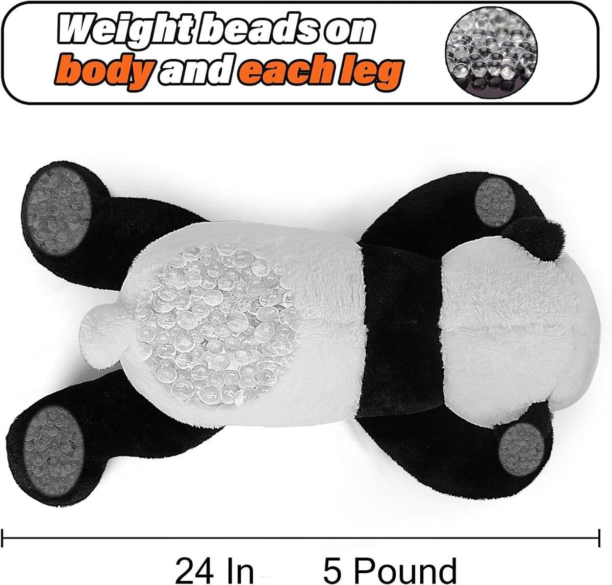 JellyMallow Animales de Peluche Panda con Peso de 5 libras 24",...