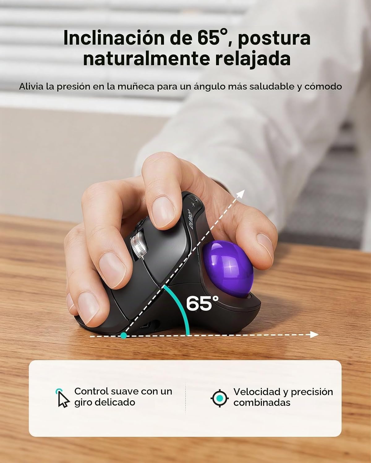 Nulea Control de pulgar de ratón de trackball vertical ergonómico |...