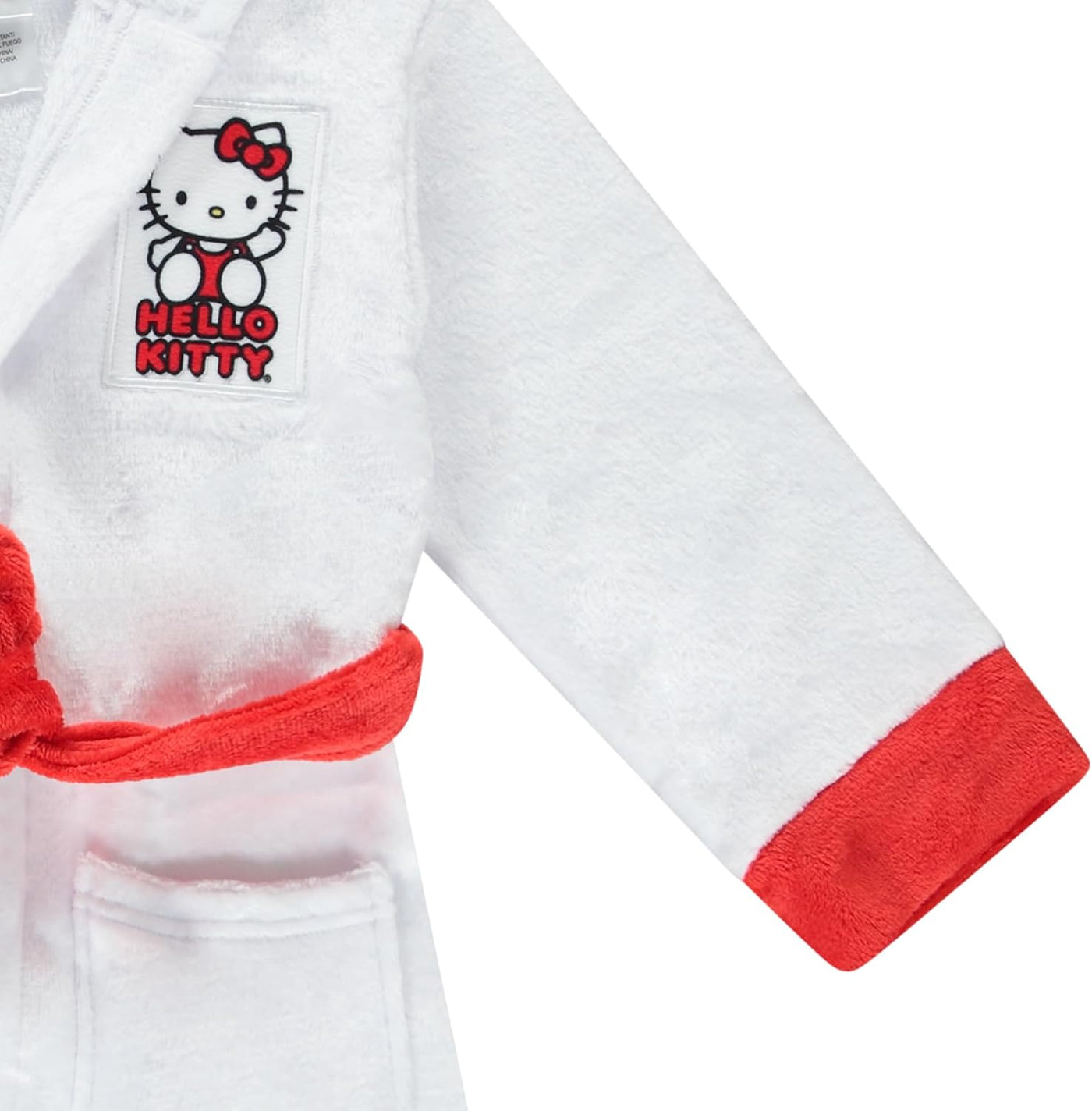 Hello Kitty - Bata de baño con capucha para niñas, forro polar, súp...