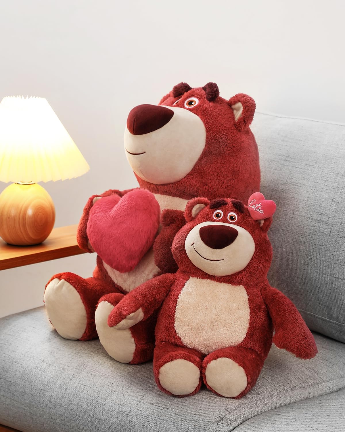 MINISO Oso de fresa de Disney Lotso de 14 pulgadas, animales de pel...