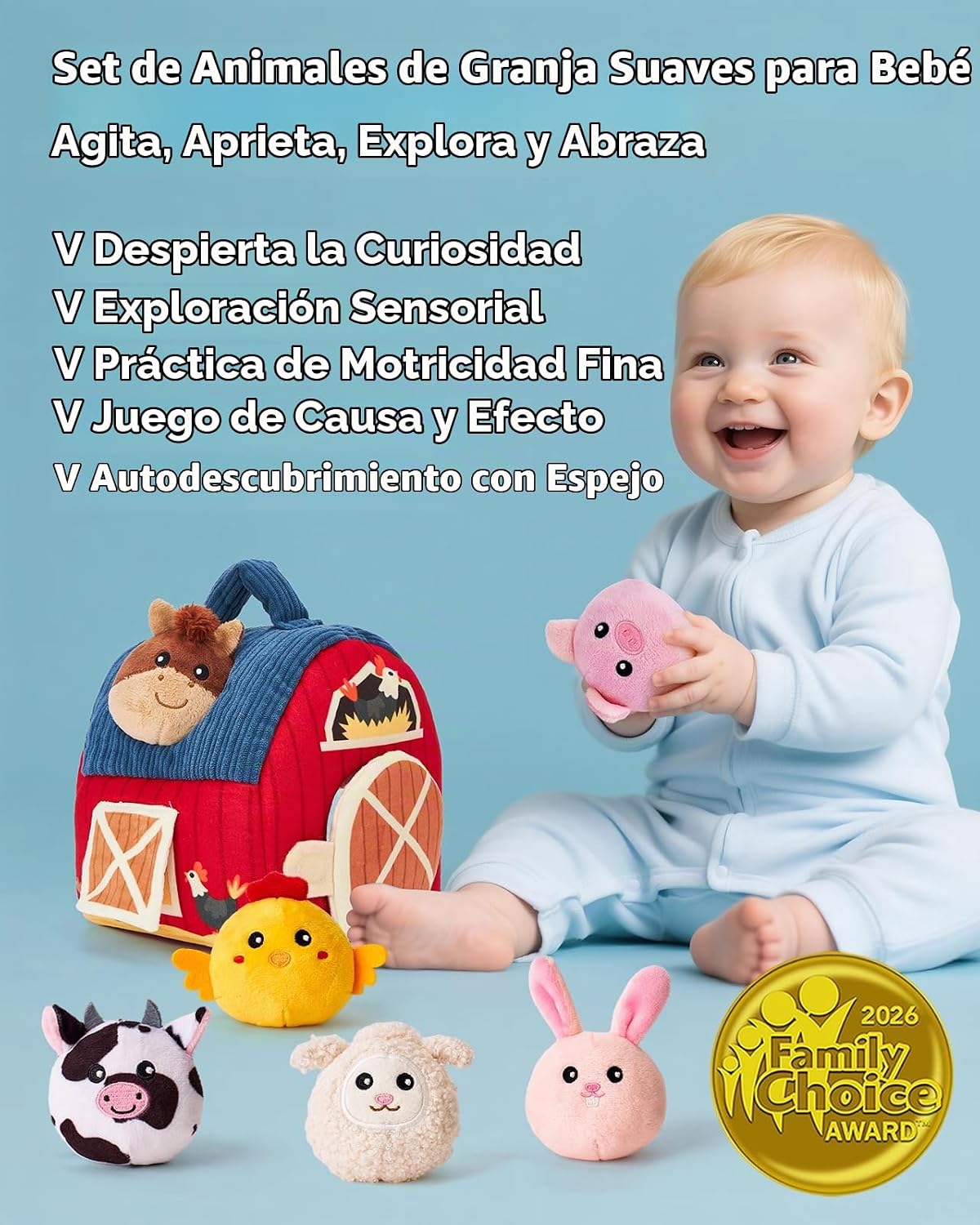 hahaland Juguetes para bebés de 6 a 12 meses - Peluche sorpresa de...