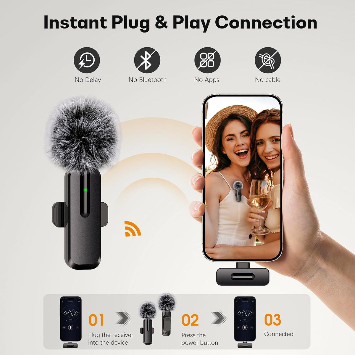 wedaniya Mini micrófono inalámbrico Lavalier para iPhone, Android,...