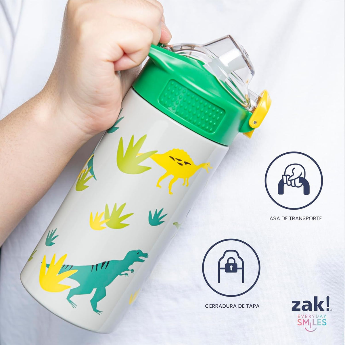 Zak Designs KPop Demon Hunters Sage - Botella de agua para niños co...