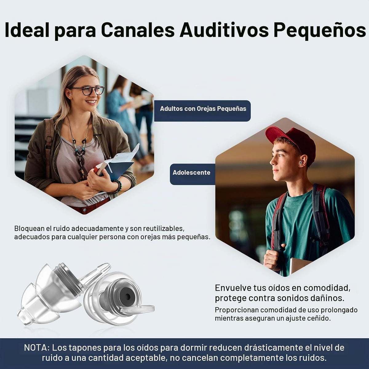 Softvox Tapones para los oídos para dormir 2 pares, ultra cómodos,...