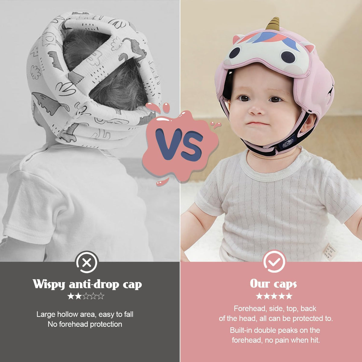 MamboBaby - Casco de seguridad para bebé, protector de cabeza de be...