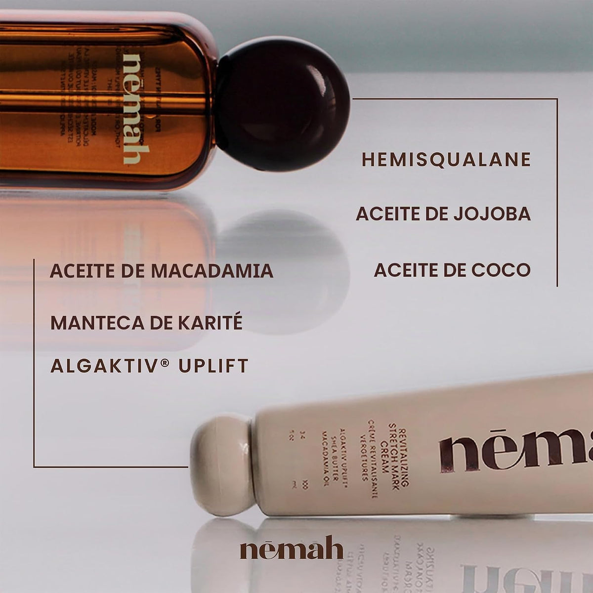 Nemah Crema de estrías y aceite de vientre para el embarazo, paquet...