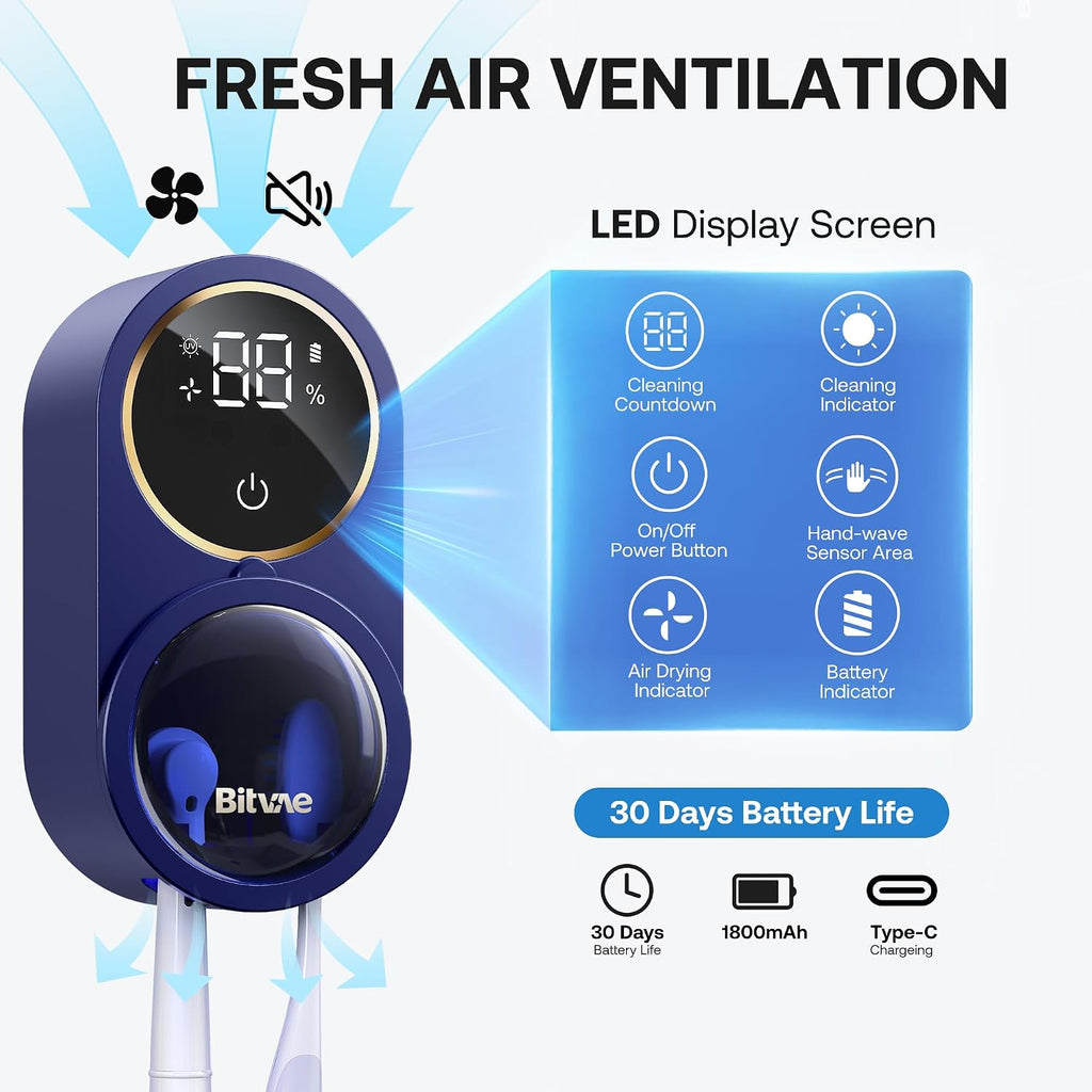 Bitvae - Soporte para cepillo de dientes mejorado para baño 2.0 con...