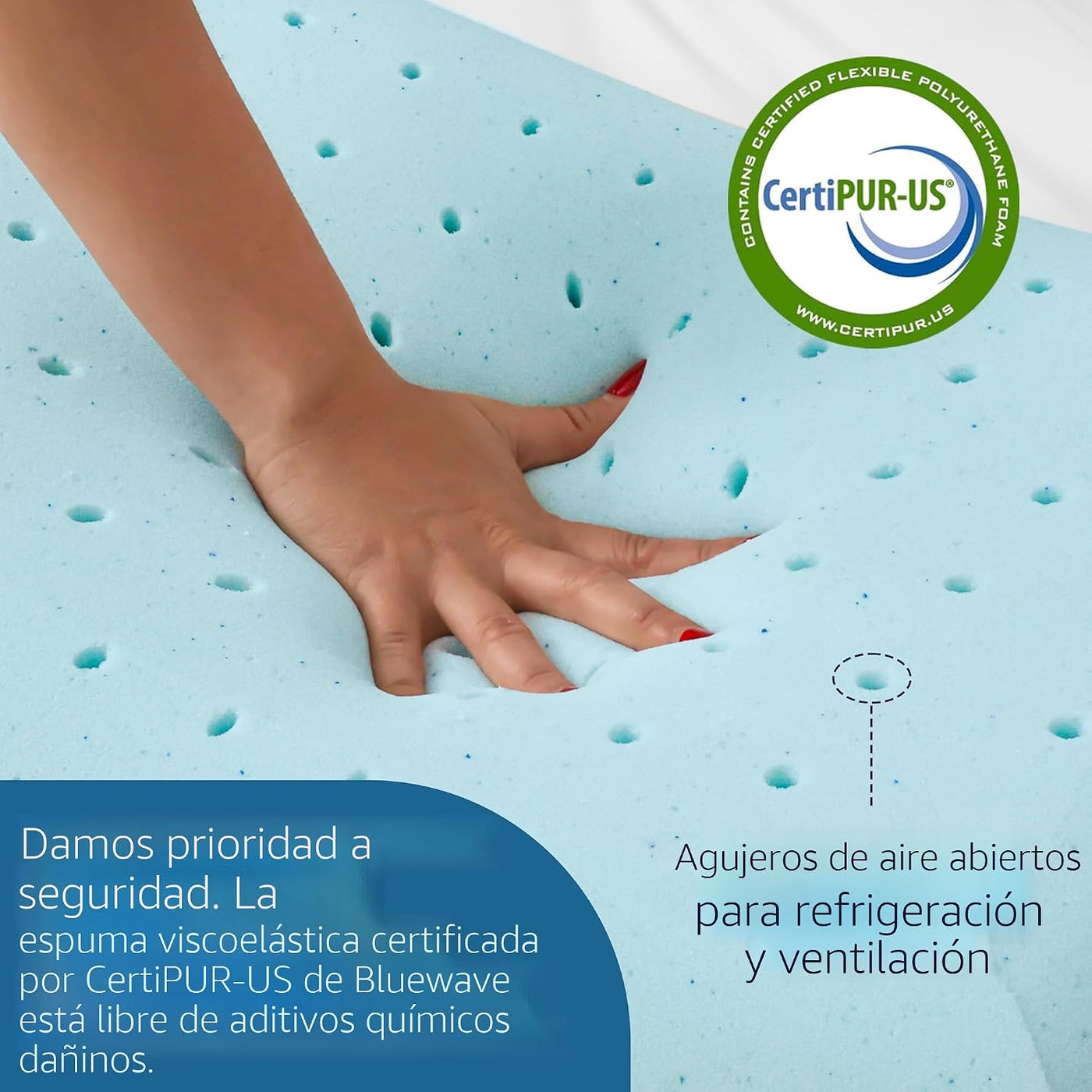 Bluewave Bedding Almohada de espuma viscoelástica de gel ultra delg...