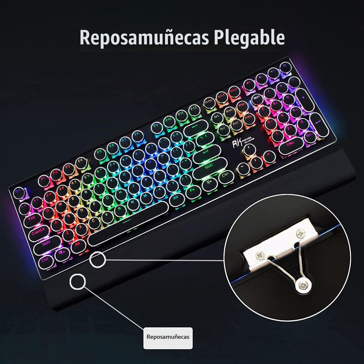 RK ROYAL KLUDGE Teclado de Máquina de Escribir S108, Teclado Mecáni...