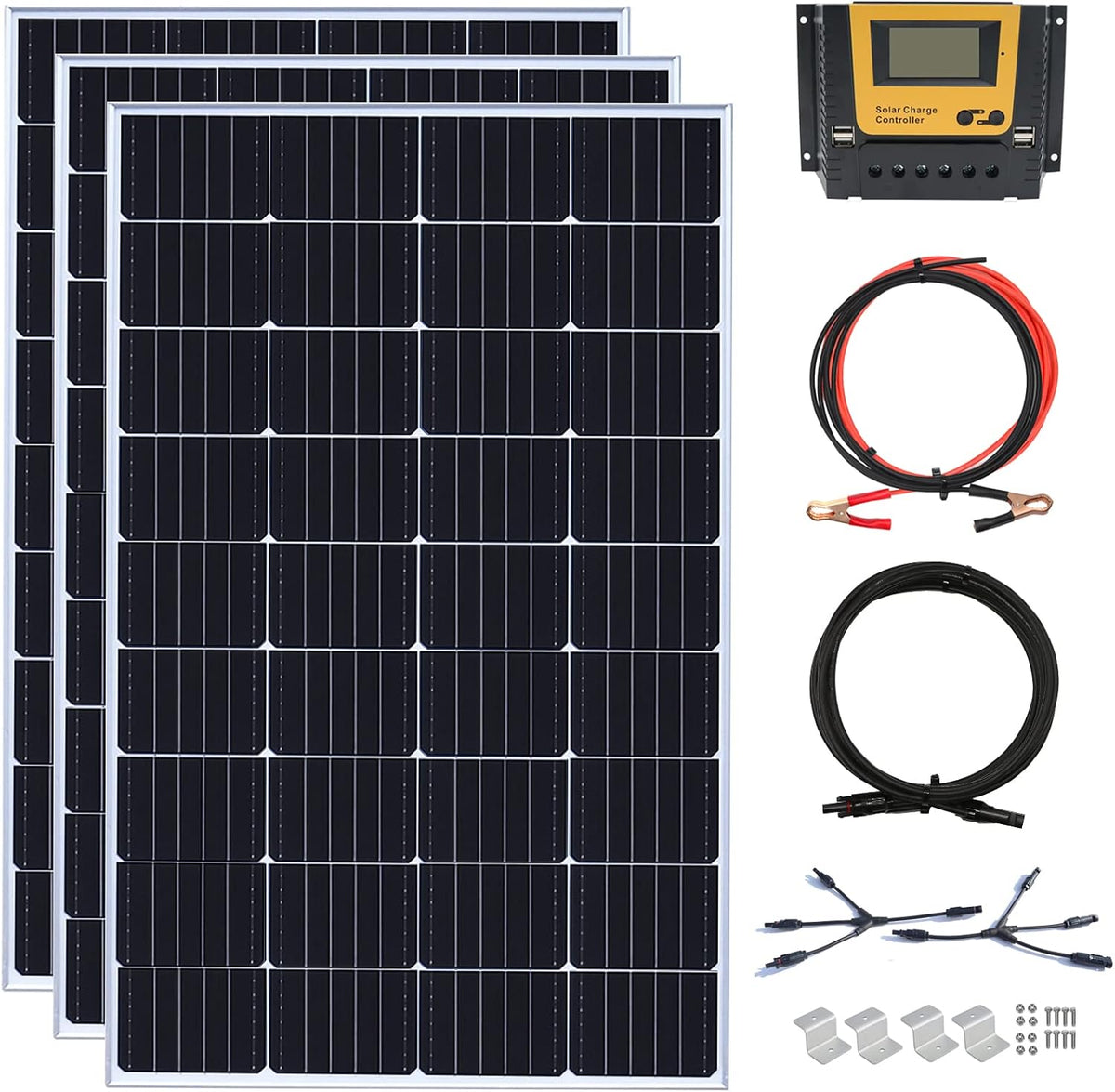 WUZECK Kit de panel solar de 450 vatios y 12 voltios, módulo monocr...