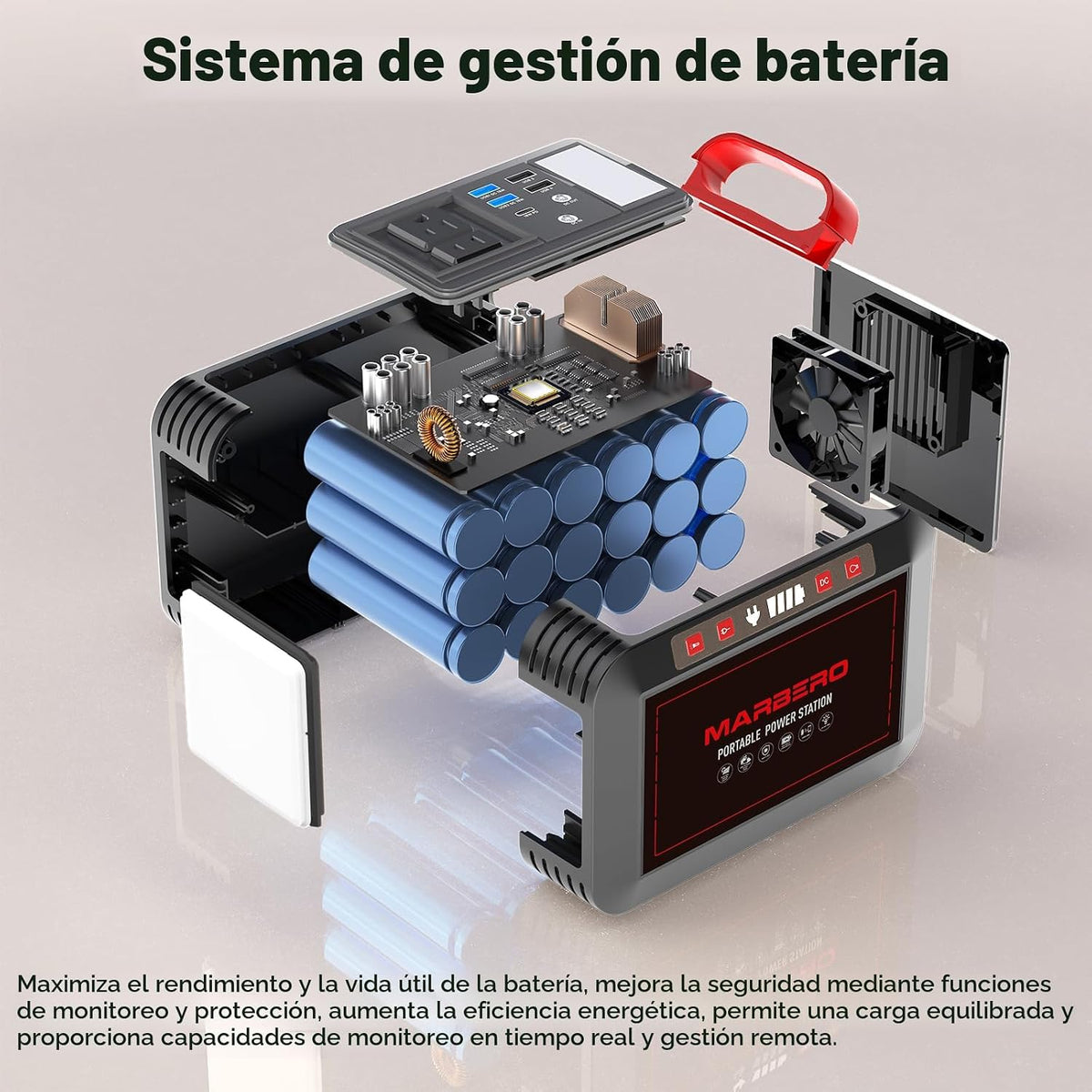 Estación de energía portátil 300W MARBERO 237Wh generador solar de...