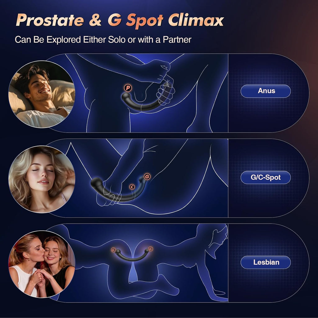 BEISAR Masajeador de próstata vibratorio, tapón anal para adultos,...