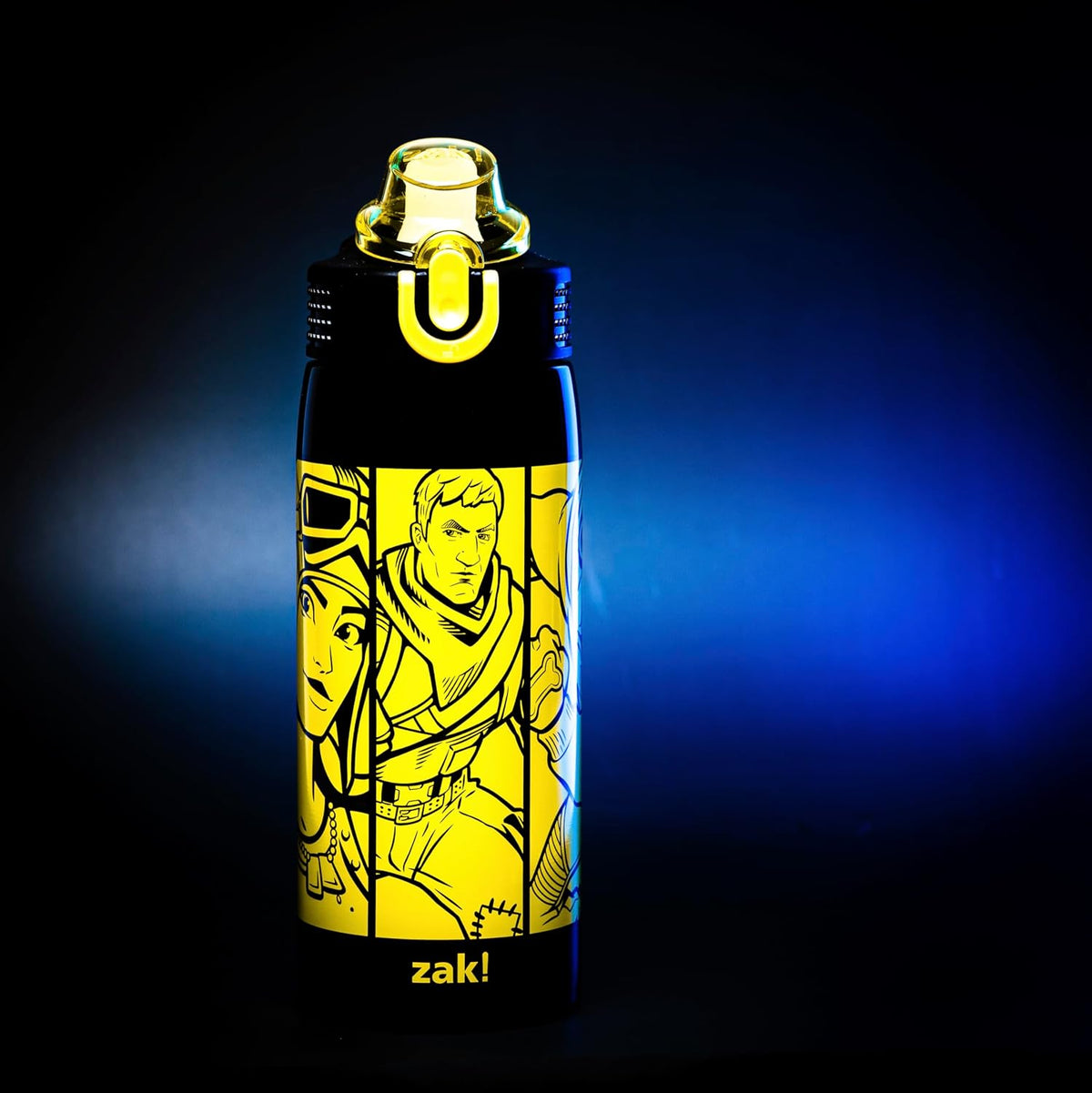 Zak Designs Fortnite Sage - Botella de agua para niños con popote a...