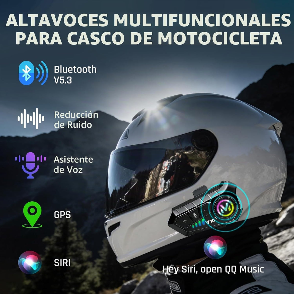 SAMDO Auriculares de intercomunicador Bluetooth para casco de motoc...