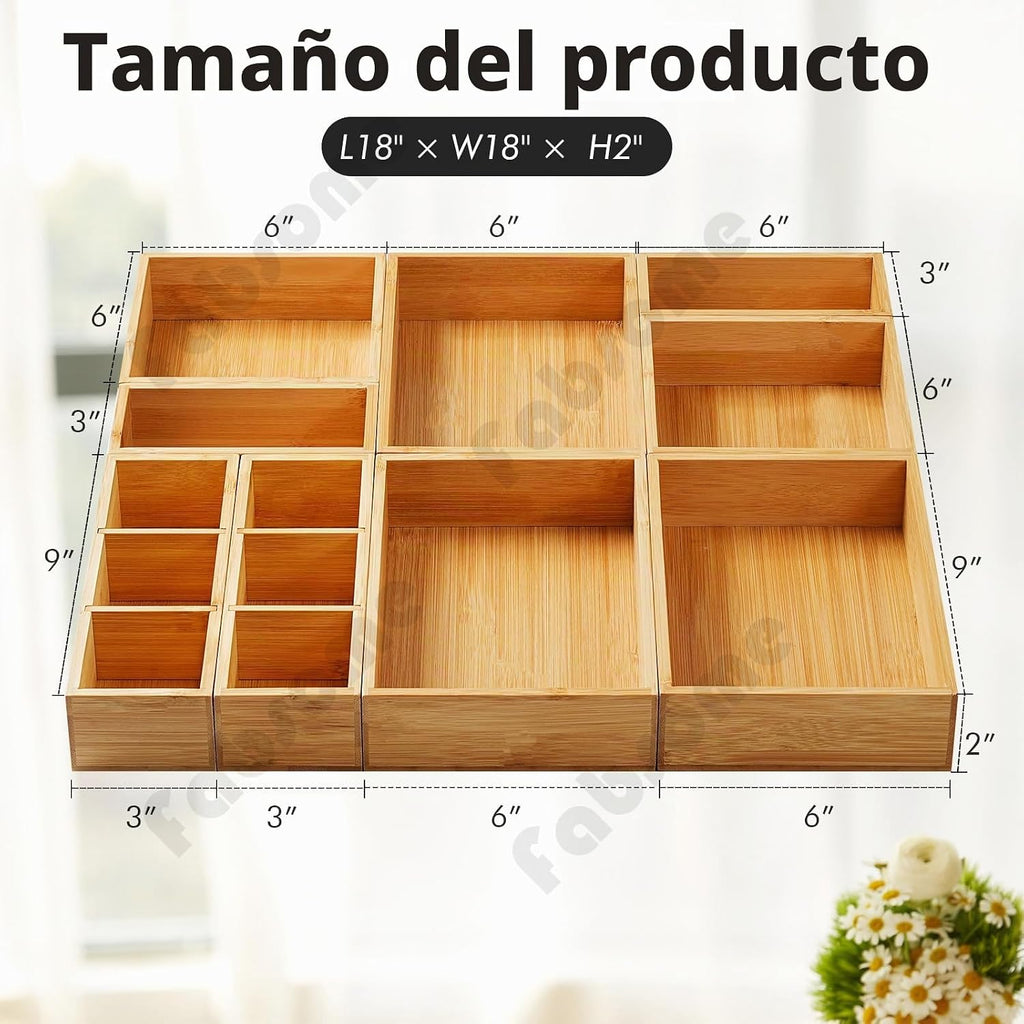 Fabsome Organizador de cajones, juego de 9 cajas de almacenamiento...