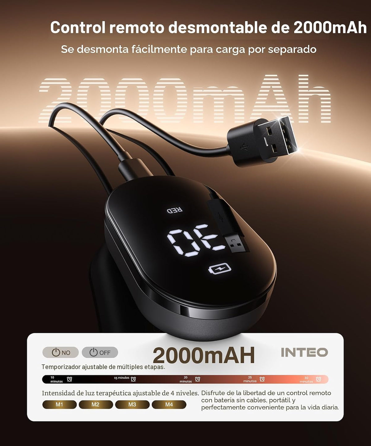 Máscara de terapia de luz roja para cara y cuello, máscara facial L...