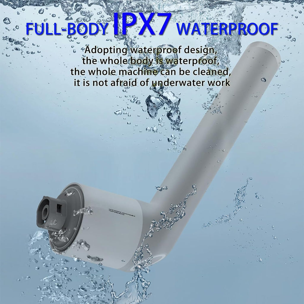 Limpiador eléctrico giratorio, cepillo limpiador de baño con cuerpo completo IPX7 impermeable, limpiador de ducha con mango largo, cepillo de limpieza eléctrica con 9 cabezales de cepillo, limpiador inalámbrico para cocina, bañera, azulejos, galss, suelo