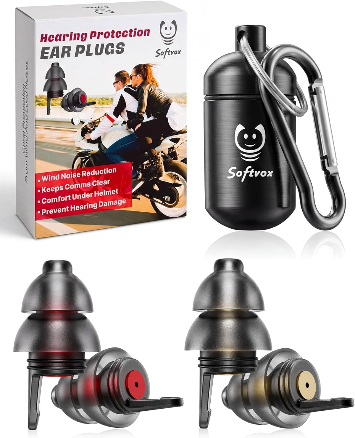 Tapones para los oídos Softvox para motocicletas para reducción de...