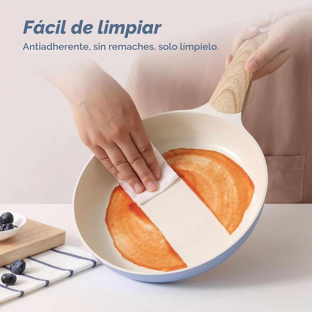 SENSARTE Juego de ollas y sartenes de cerámica antiadherentes, jueg...