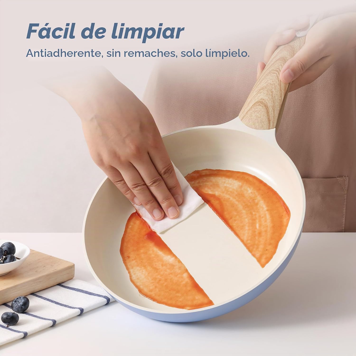SENSARTE Juego de ollas y sartenes de cerámica antiadherentes, jueg...