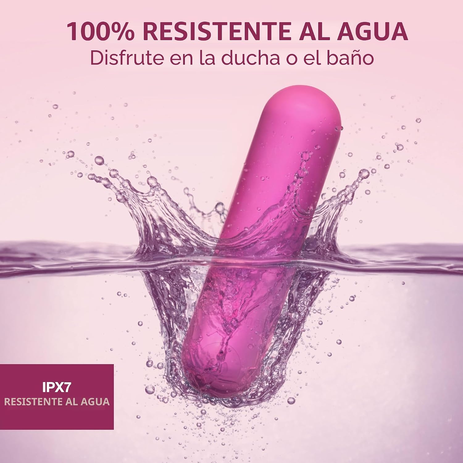 plusOne Bala vibratoria impermeable y recargable, rosa oscuro | Mas...
