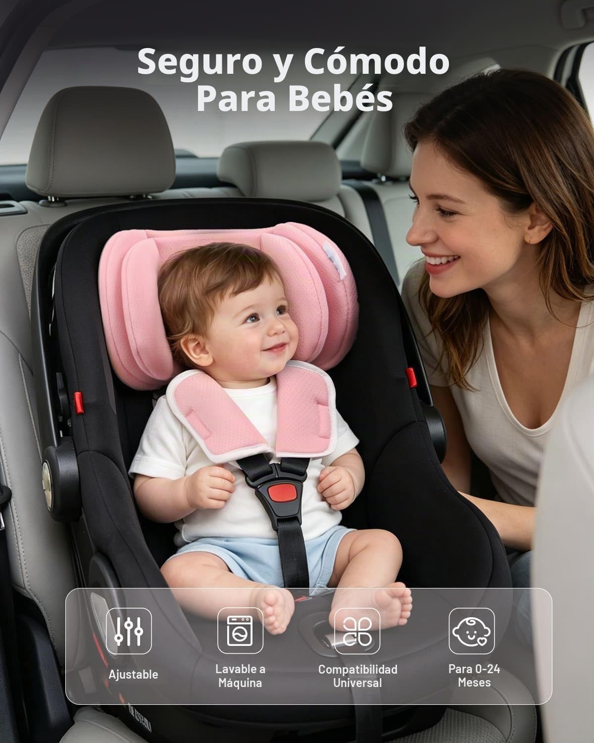 RsoTone Almohada de apoyo para la cabeza del asiento de automóvil i...