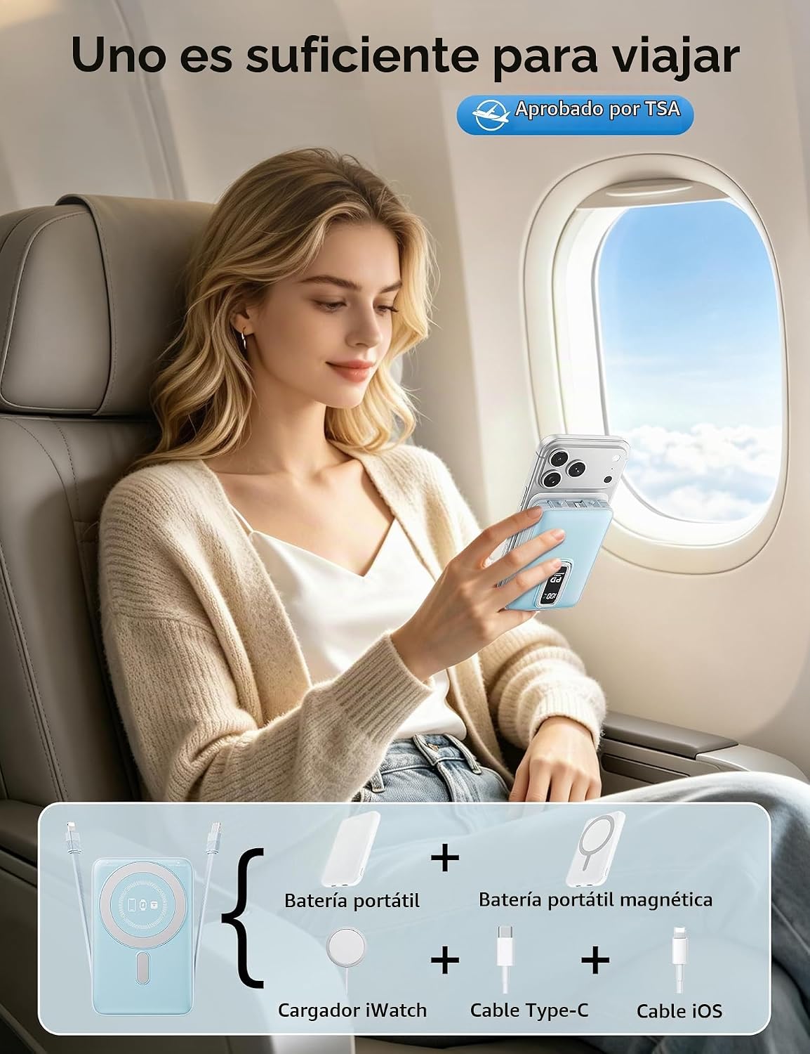 para cargador portátil Magsafe 10000mAh 20W carga rápida banco de e...
