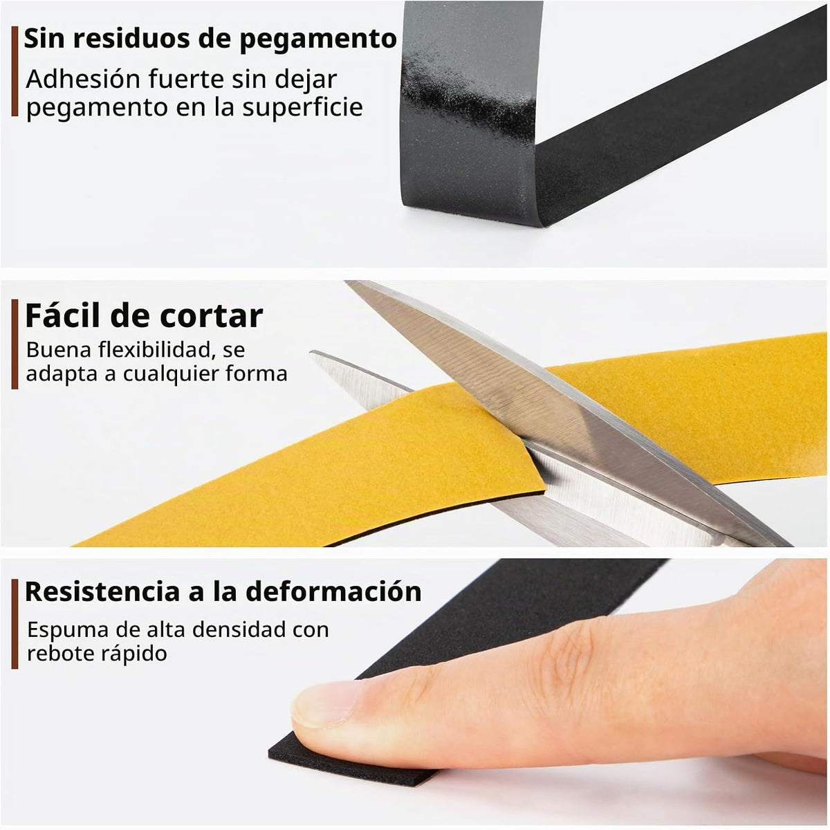 Yotache Cinta de espuma de goma de neopreno de 1 pulgada de ancho x...