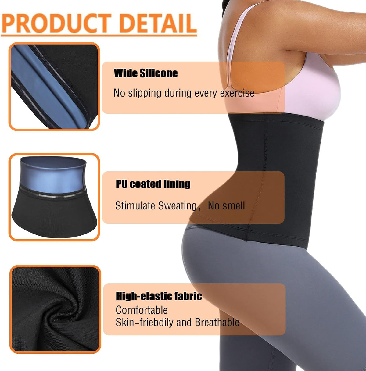 Huiming - Traje de sauna para mujer, reductor de cintura para entre...