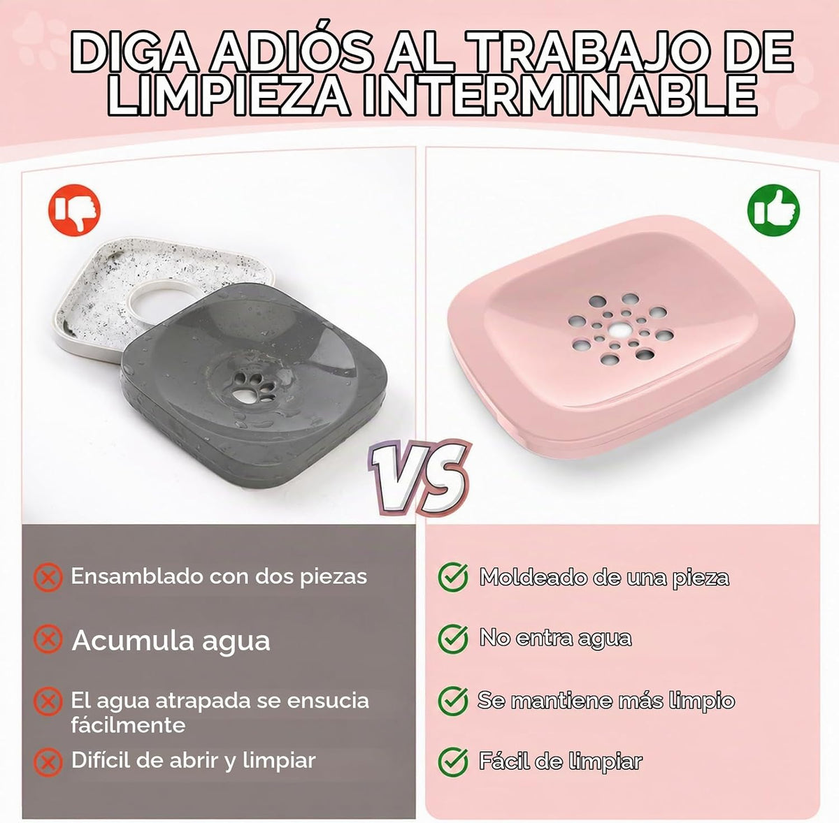 AONKEY Tazón de agua para perros de 3 litros sin derrames, 101 onza...