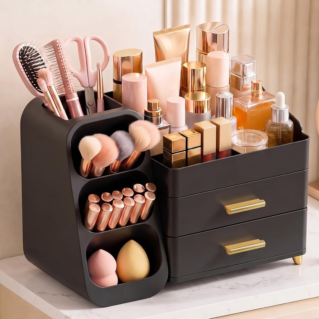 Asdbko Organizador de maquillaje de gran capacidad con soporte para...