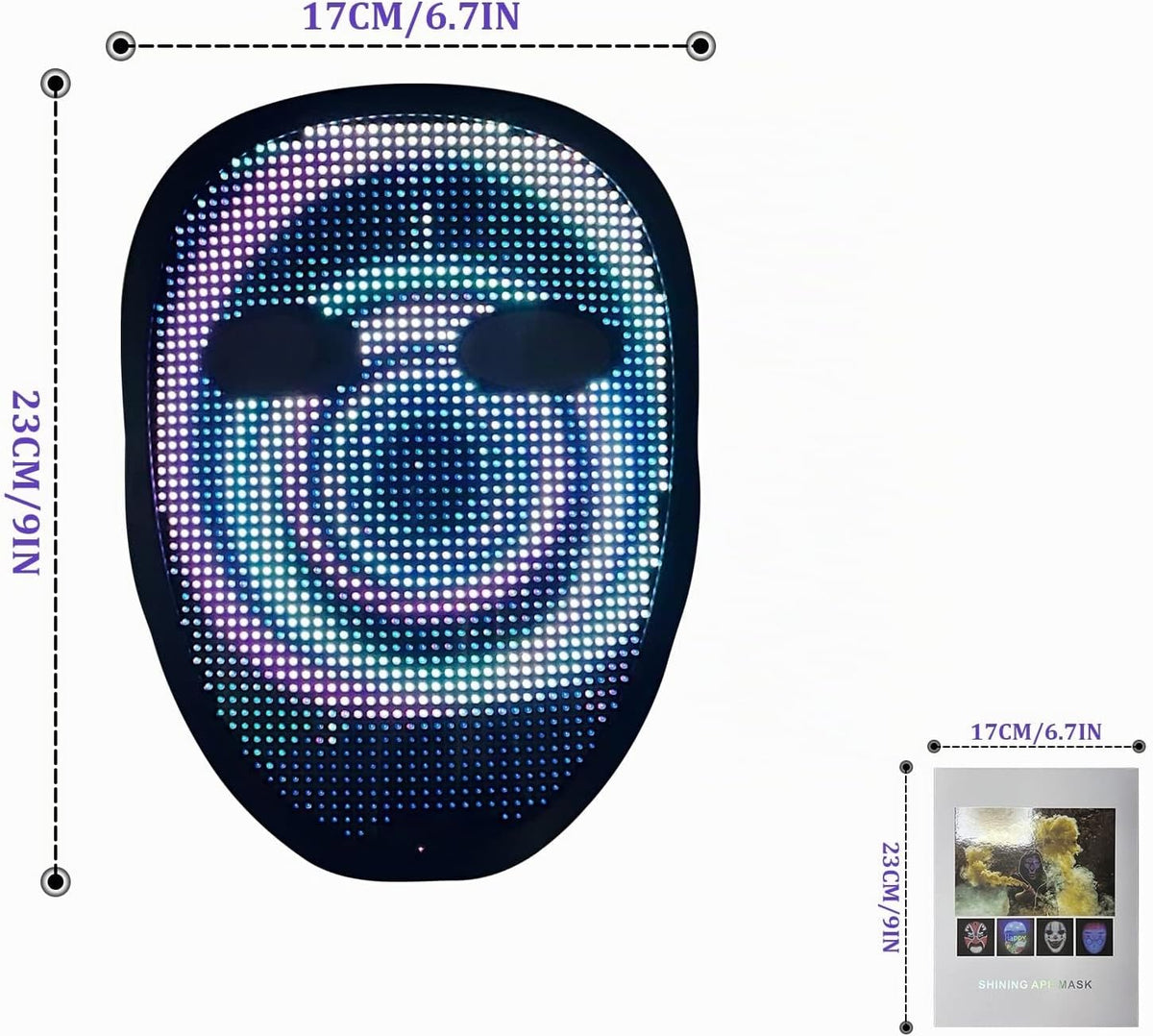 Depointer Life - Máscara LED con control de aplicación recargable c...