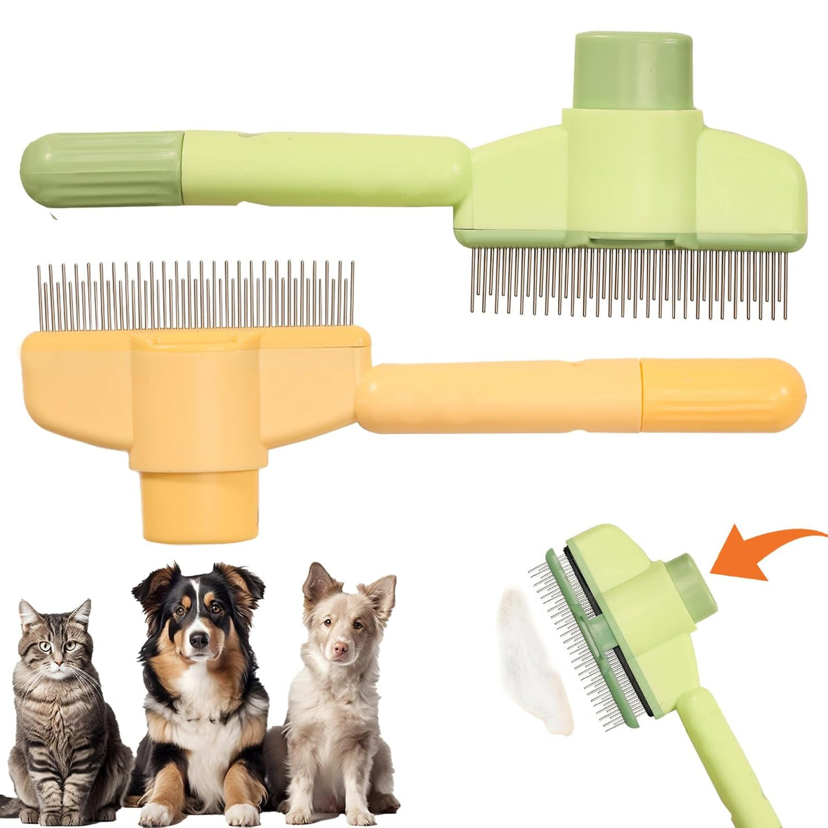 MeowAroma Peine de deshedding para gatos, 2 herramientas de depilac...