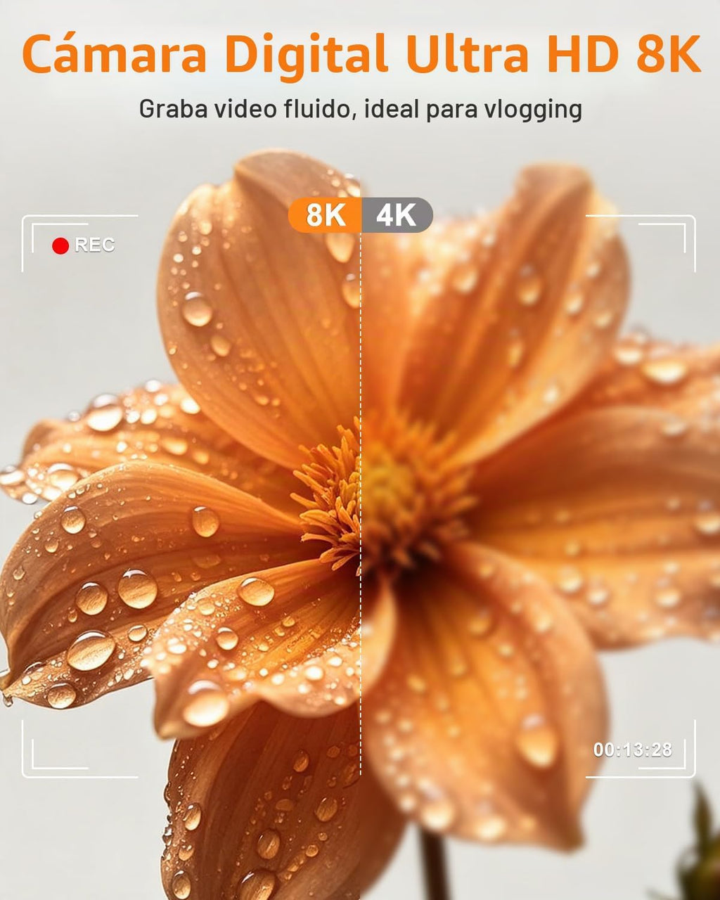 Cámara digital 8K para fotografía con WiFi, enfoque automático de 9...