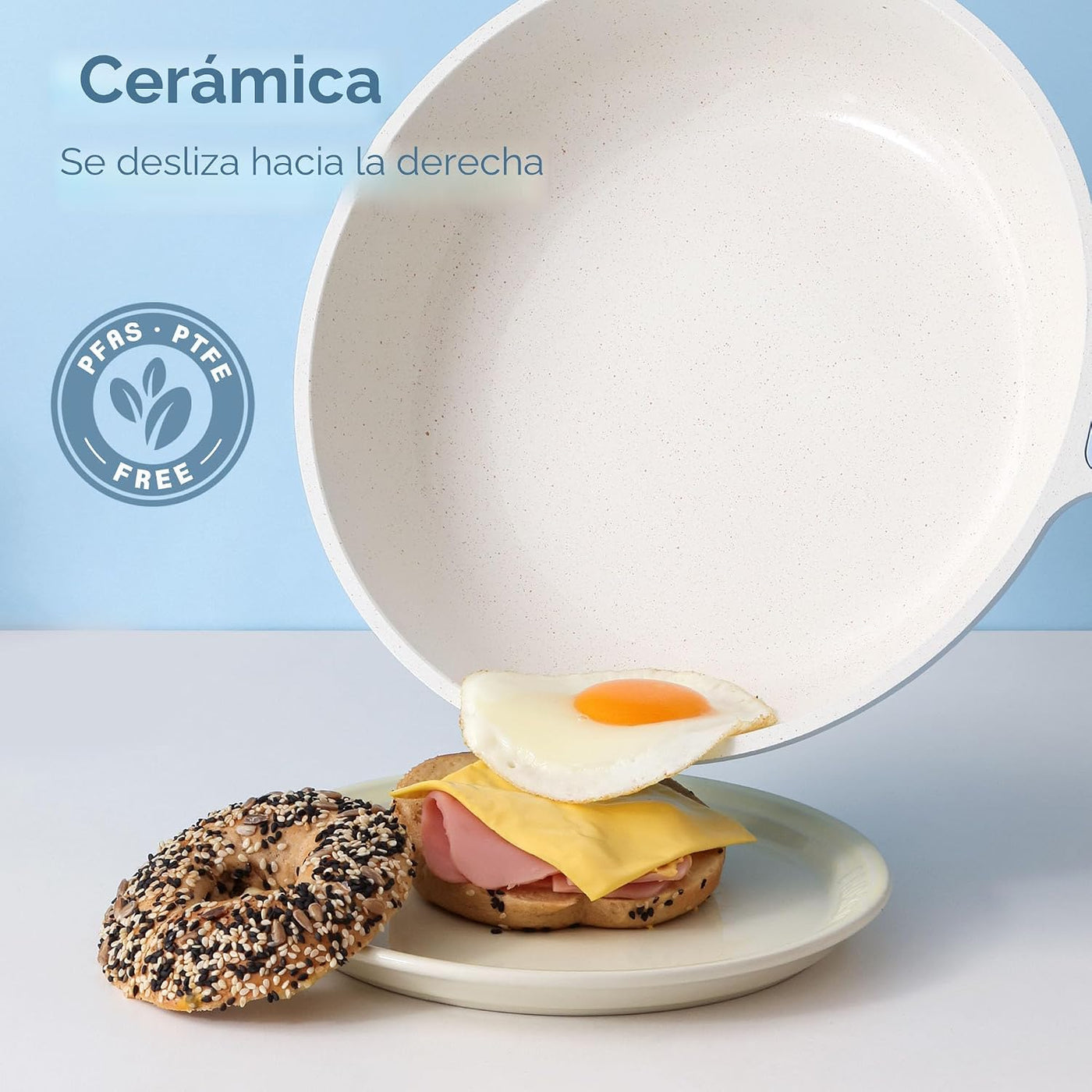 SENSARTE Juego de utensilios de cocina de cerámica antiadherente gr...