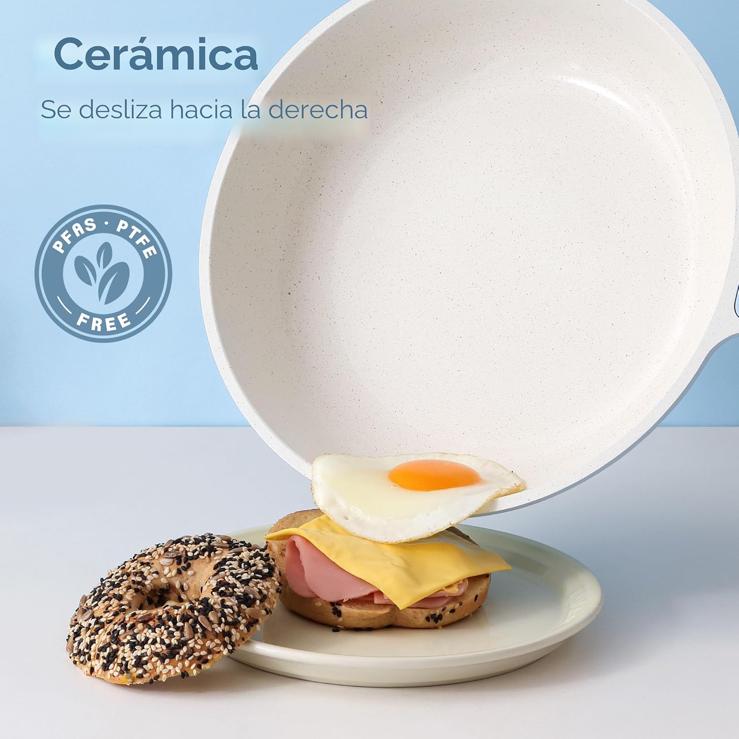 SENSARTE Juego de utensilios de cocina de cerámica antiadherente gr...
