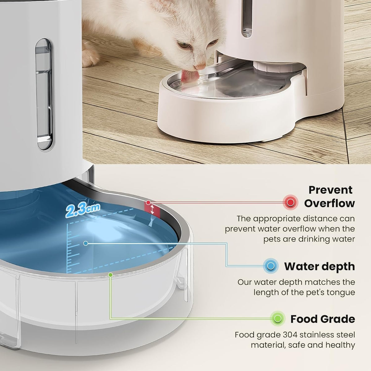 CZPET Dispensador automático de agua para gatos de 4 L\/135 onzas\/...