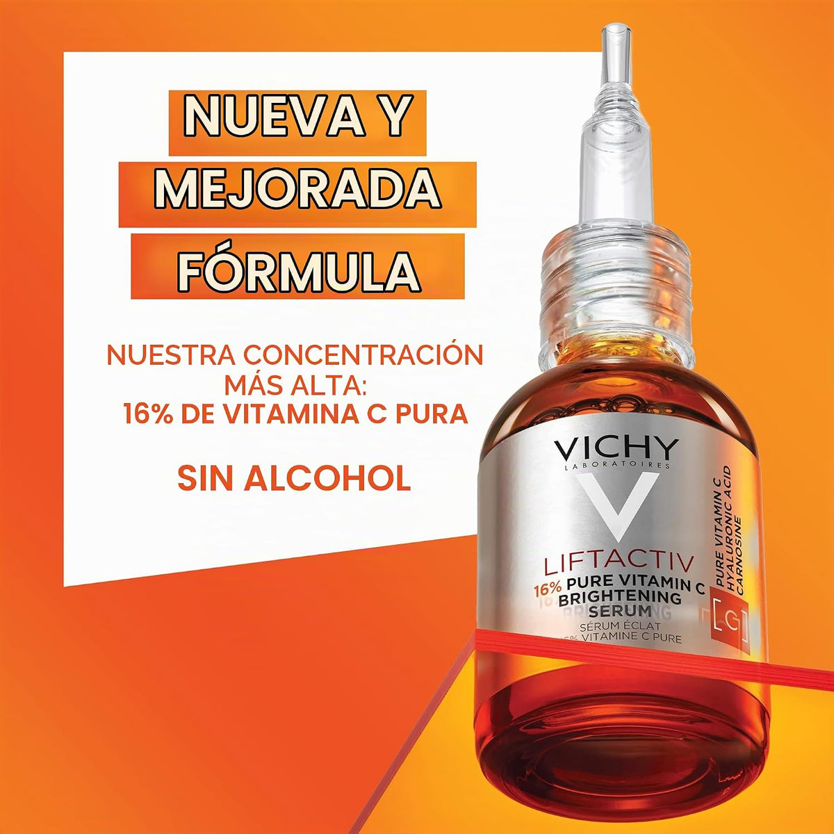 VICHY LiftActiv Suero de Vitamina C para la Cara, Suero Iluminador...