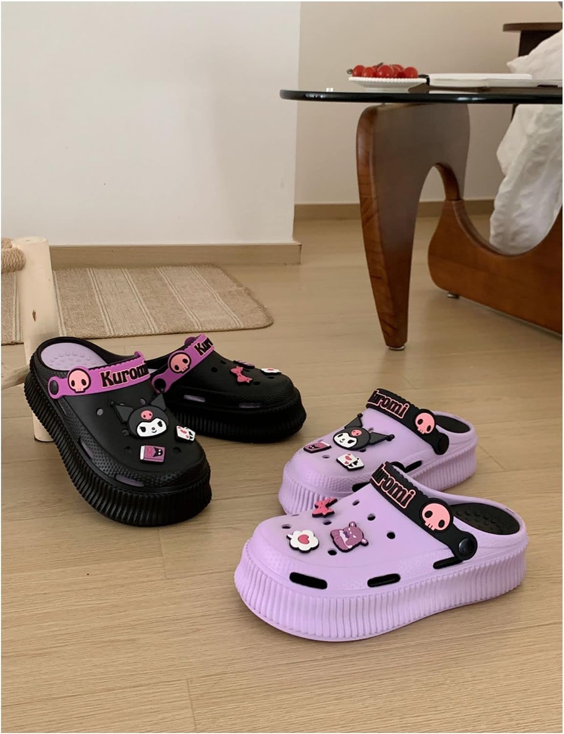 CEINOM Lindas pantuflas de dibujos animados Kuromi pantuflas Kawaii...