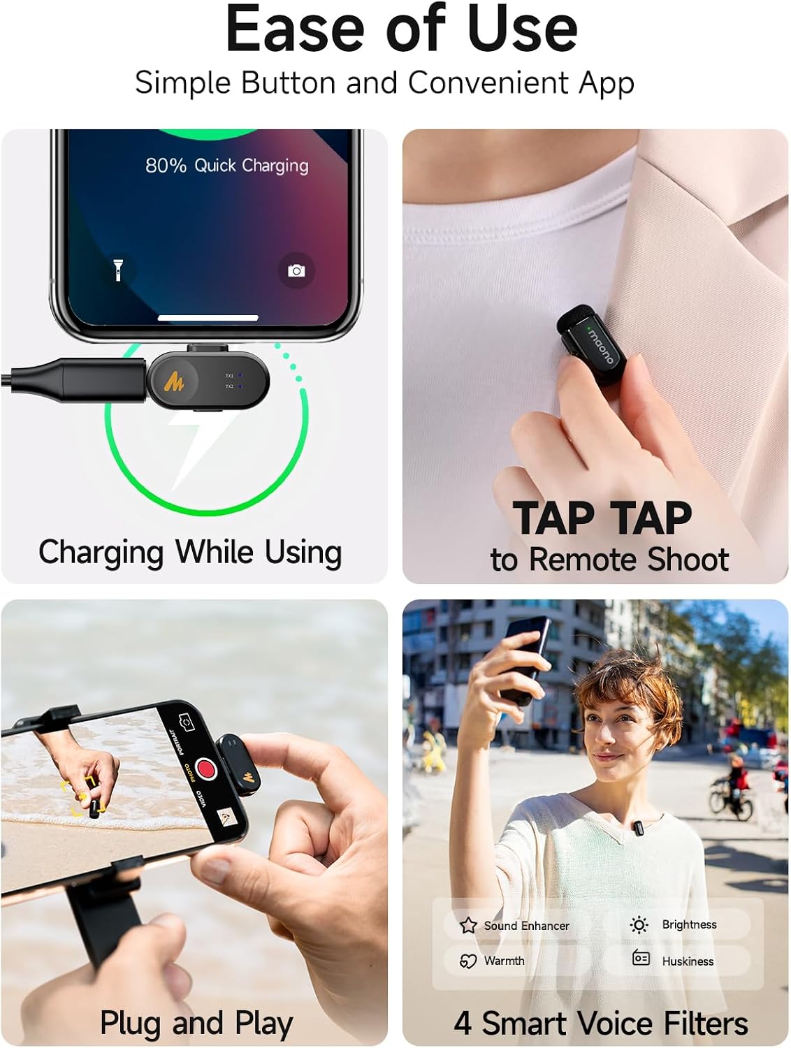 MAONO Wave T1 Mini micrófono Lavalier para iPhone\/Android con ench...