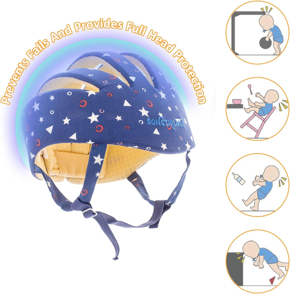 IULONEE Protector de Cabeza de Bebé Casco de Protección para Bebés...