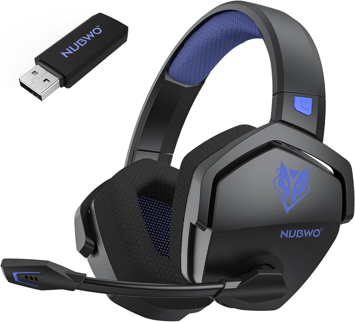 NUBWO Auriculares inalámbricos para juegos con micrófono para PC Ps...