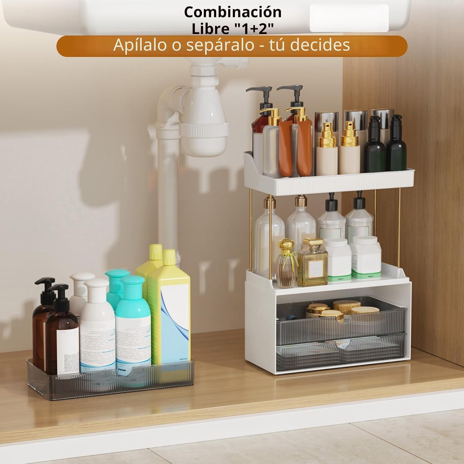 StorBin Fuerte Organizador de Mostrador de Baño con 3 Cajones, Orga...