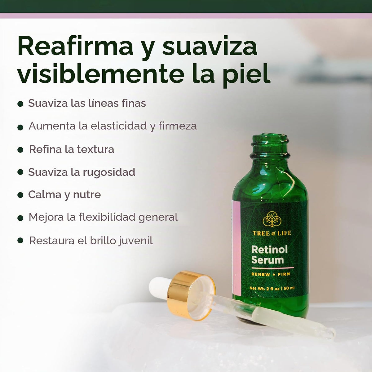 Suero de retinol Tree of Life para rostro, aceite facial antienveje...