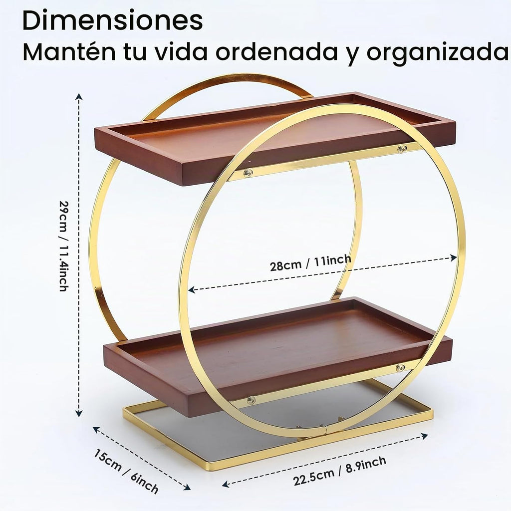 YIWANFW Organizador de encimera de baño de 2 niveles, organizador d...