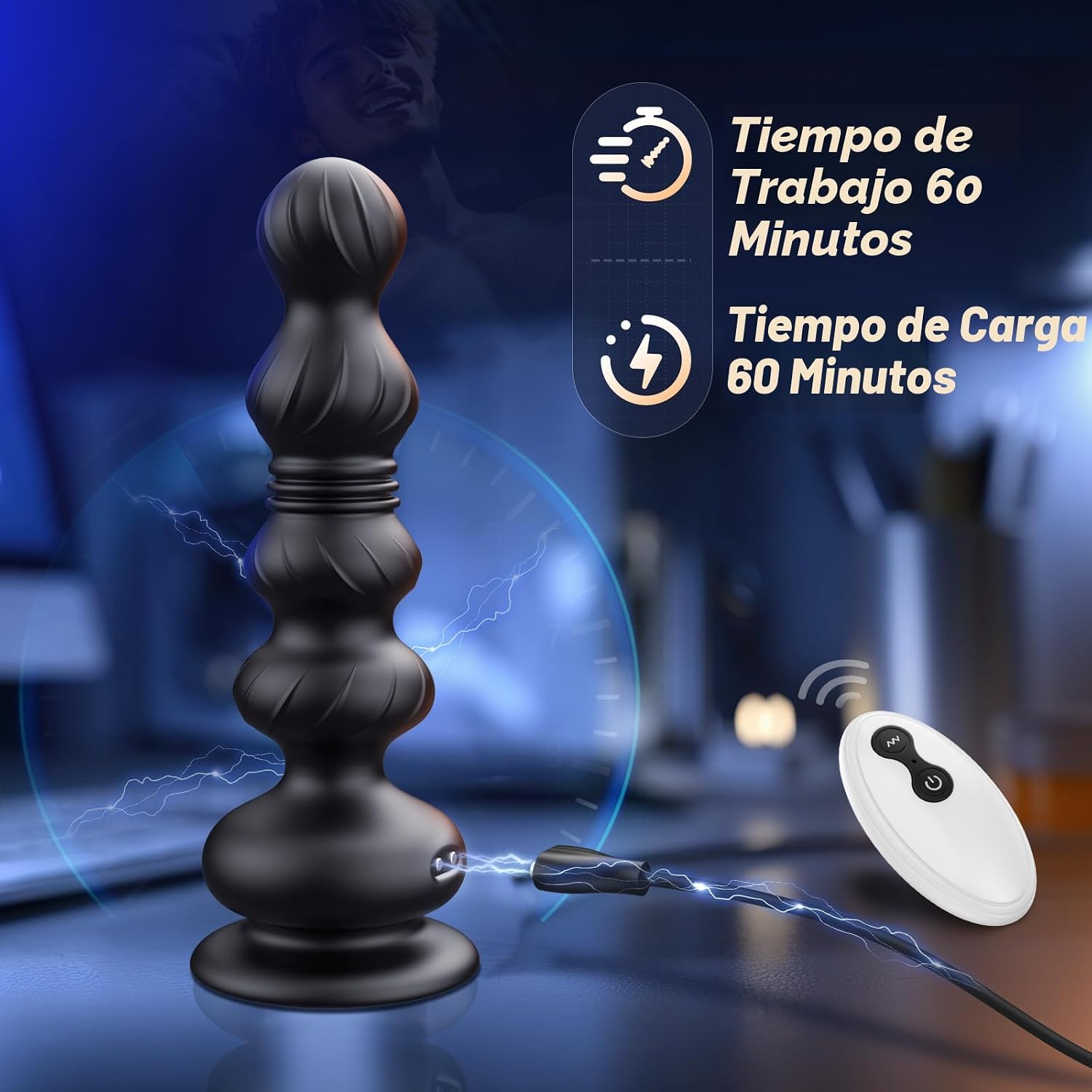 BEISAR - Masajeador de próstata con cuentas anales de empuje, vibra...