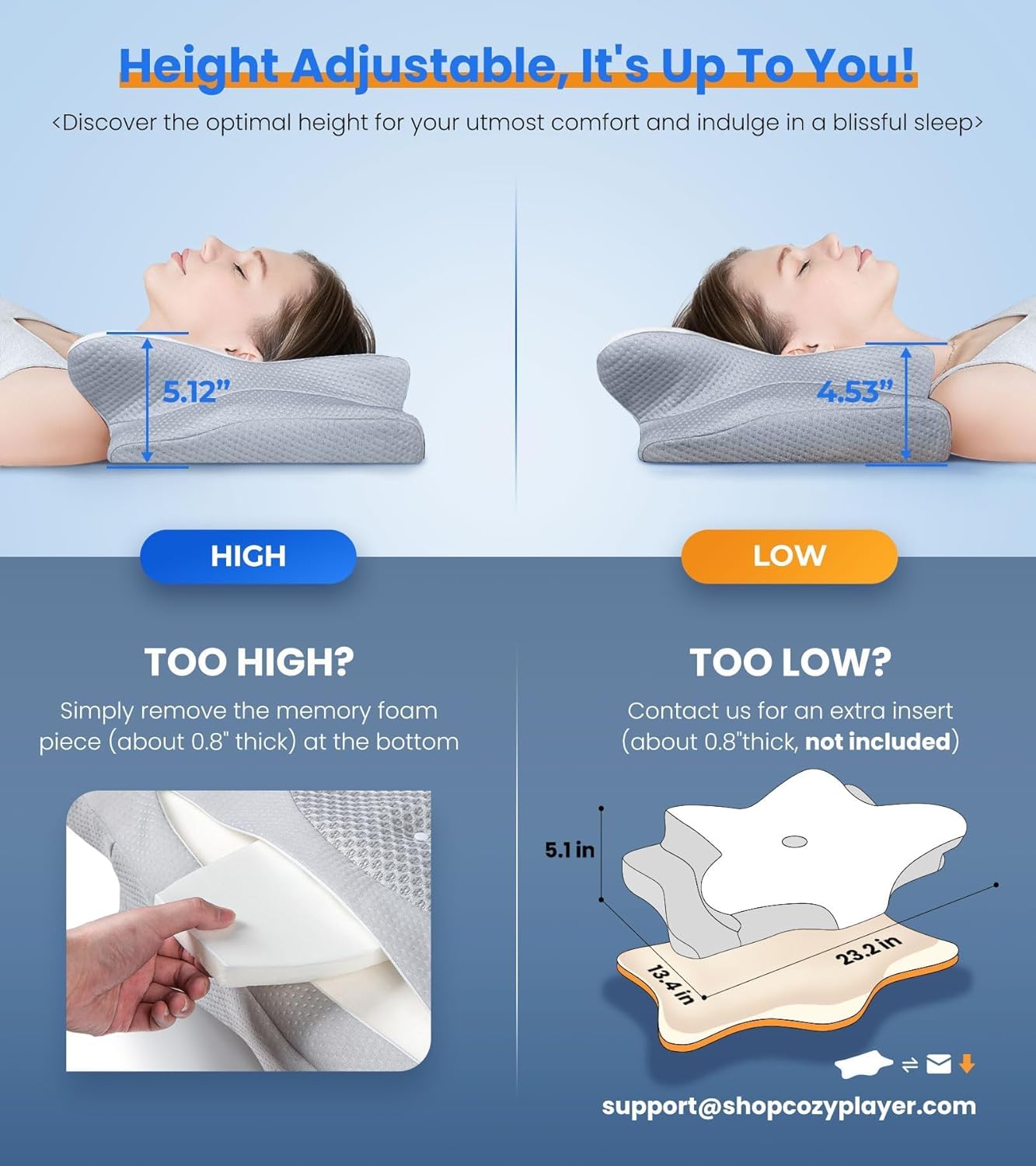 Almohada refrescante de alivio ultra del dolor para soporte del cue...
