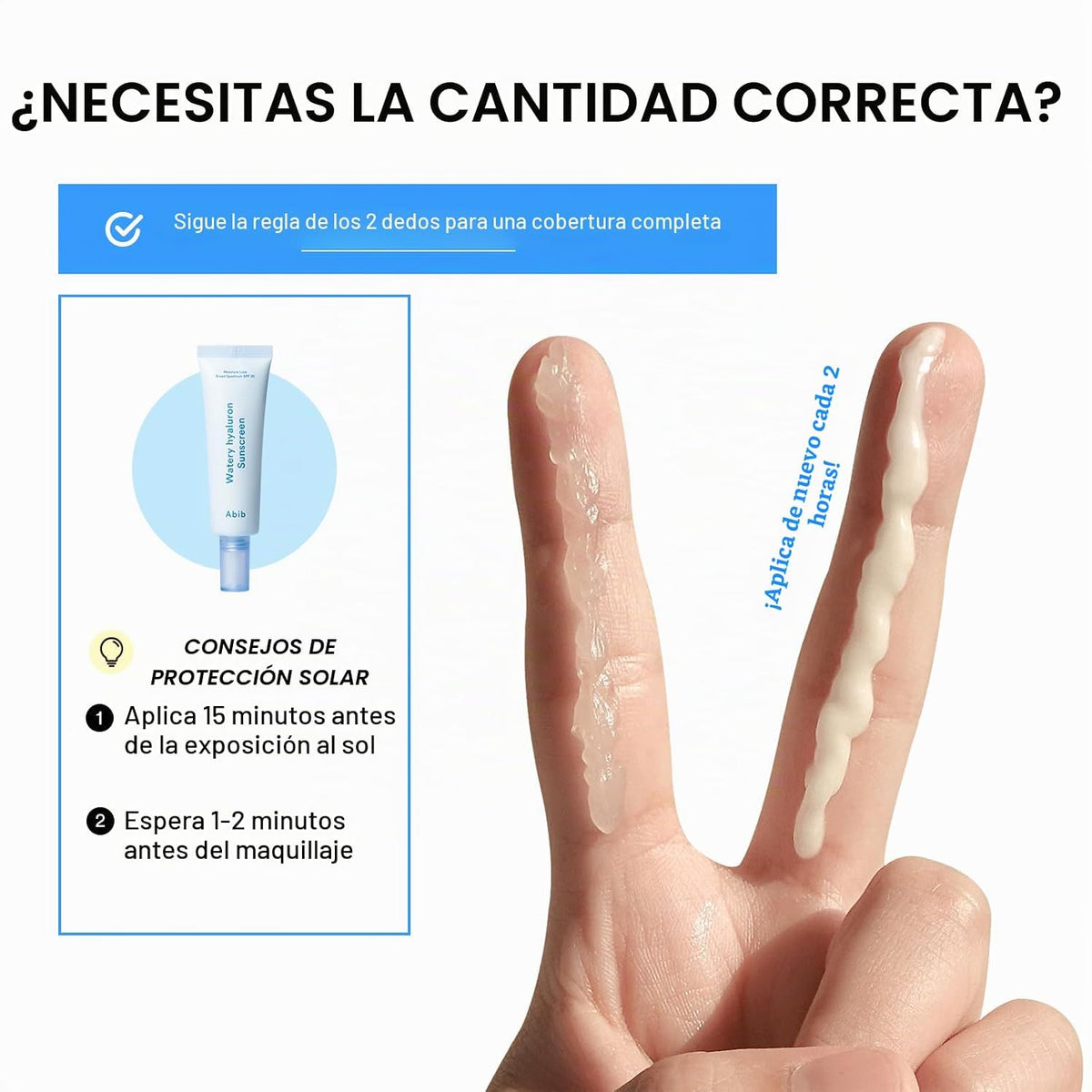 Abib Watery Hyaluron - Protector solar UV de amplio espectro SPF 30...