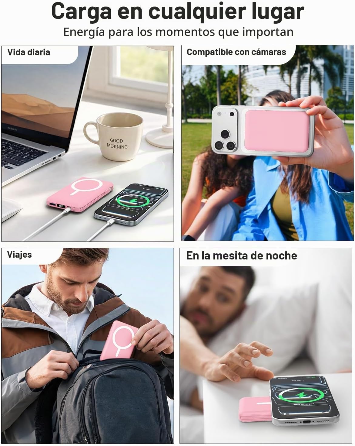 Gawegar para cargador portátil MagSafe, banco de energía magnético...