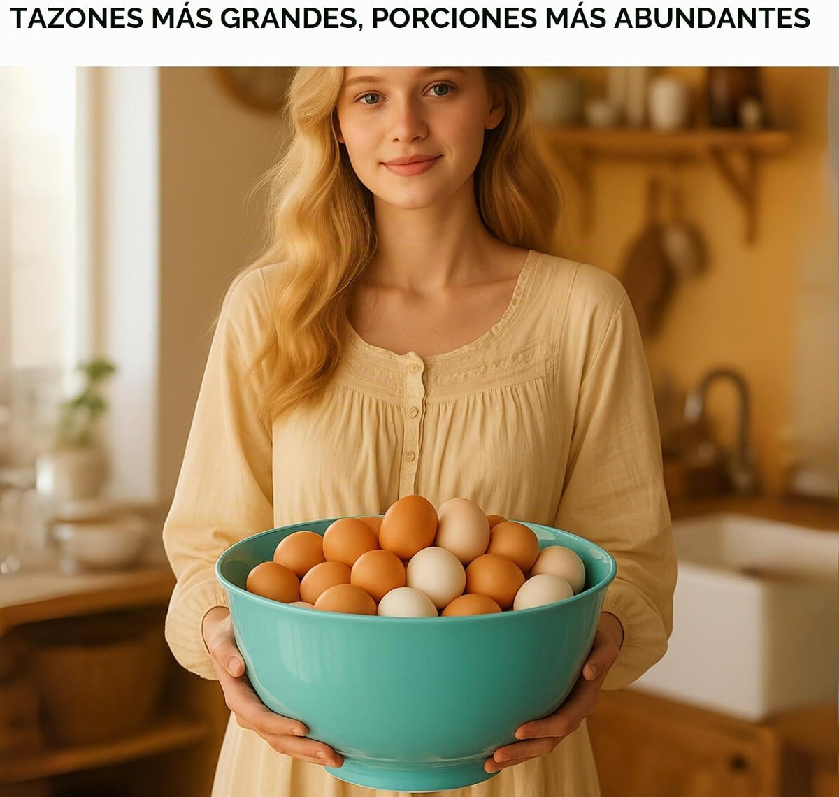 TP Juego de tazones grandes para mezclar con tapas, juego de tazone...